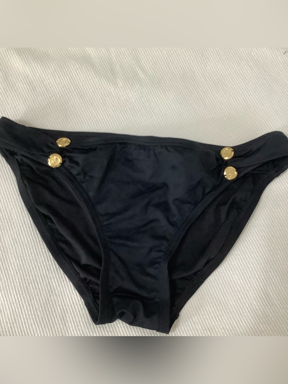 Juice Couture Black Swim Botton with gold detail. Size XS (W404)